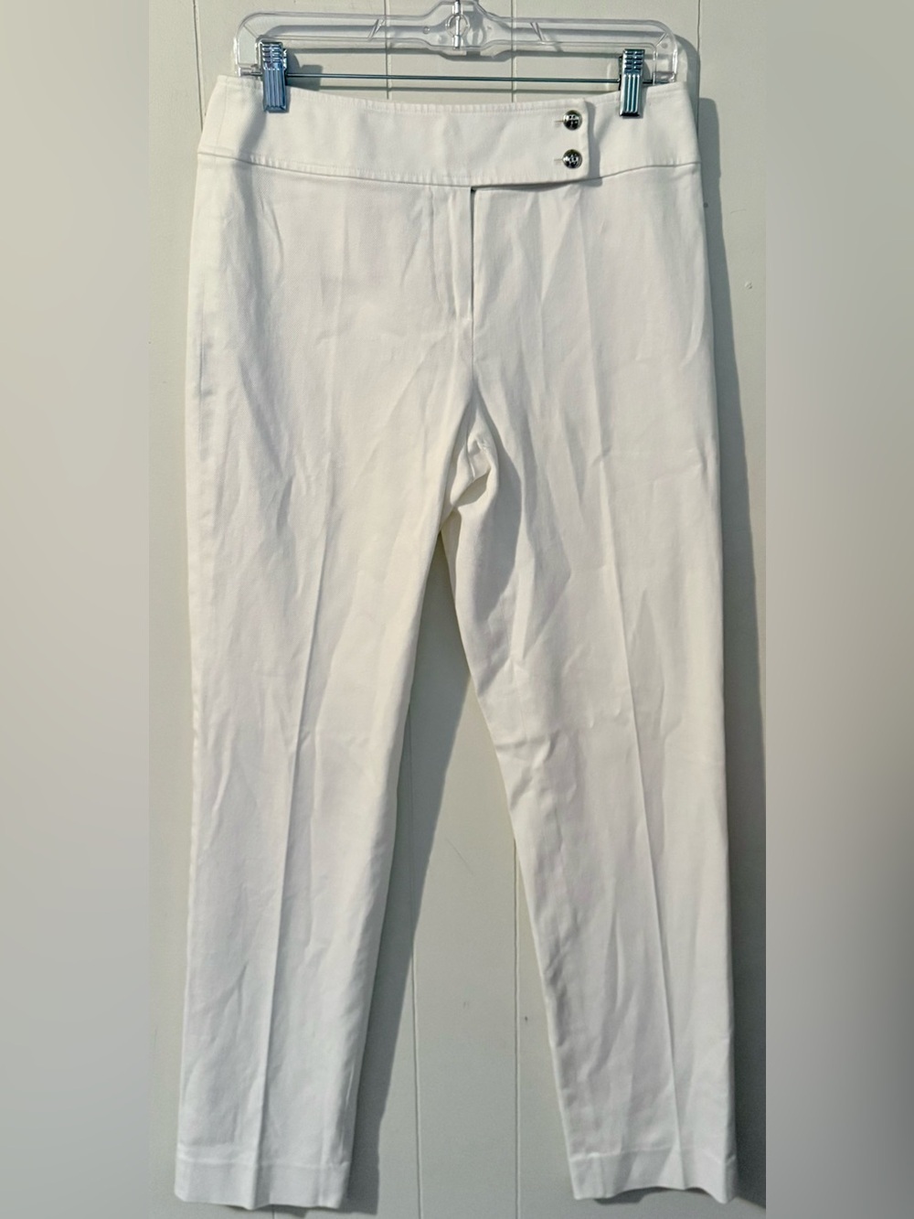 CARLISLE White Cotton Dress Trouser Pants, Size 4